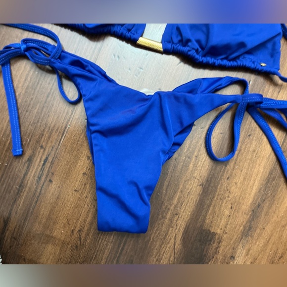 Adara Bikini Size Large Royal Blue Miami Style Cheeky Triangle Tanning Beach New - Picture 6 of 10